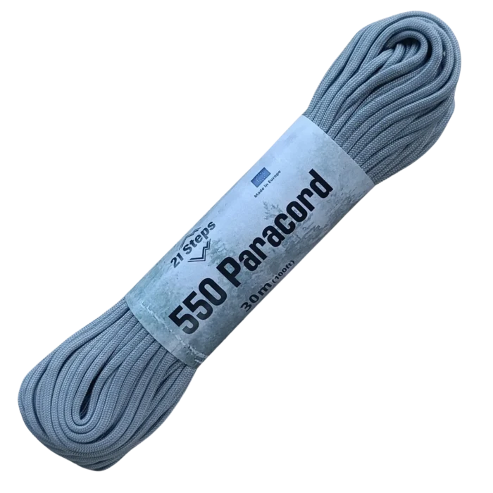 Paracord 550 type lll 100% nylon color GRIS PLATA
