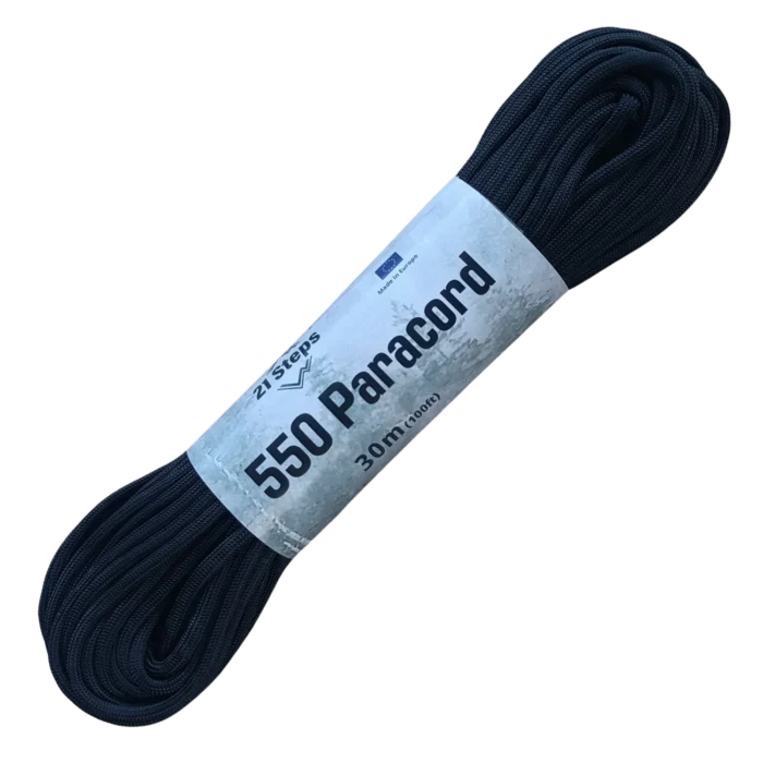 Paracord 550 type lll 100% nylon color NEGRO