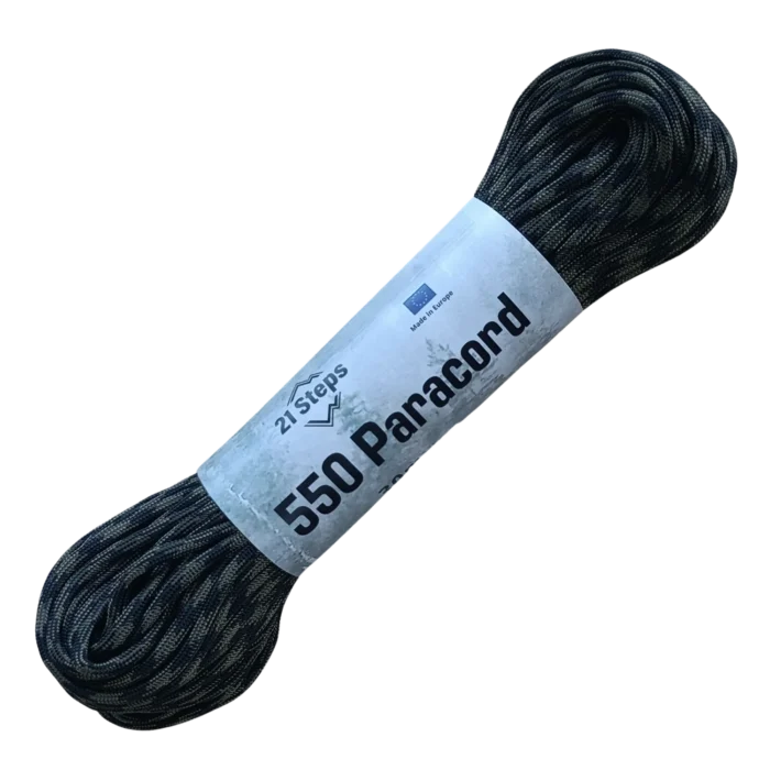 Paracord 550 type lll 100% nylon color VERDE OLIVA-NEGRO