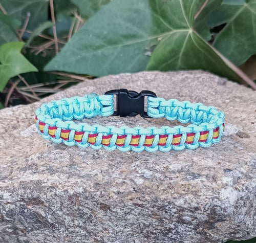 Pulsera paracord España Cobra MINI Azul Celeste - Imagen 3